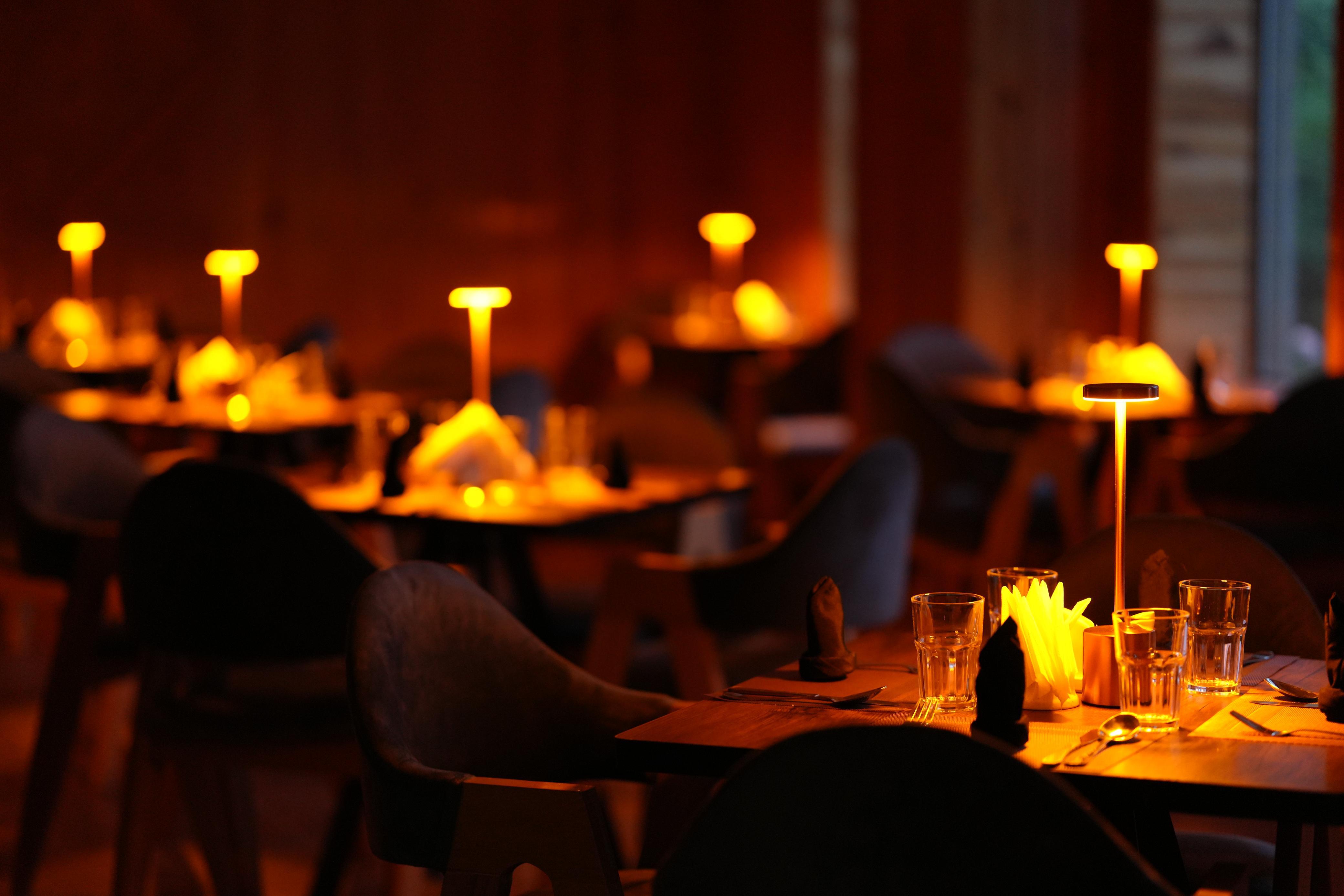 Rustic and elegant dining hall of the guesthouse